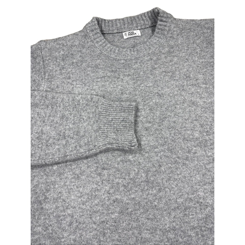 Jon & Anna Contemporary Sweater Womens L Gray Crewneck Pullover Knit Heather
